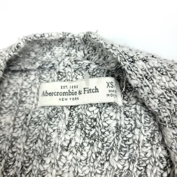 ABERCROMBIE Oversized Button Down Grandpa Cardigan Sweater Marled Gray Womens - Picture 8 of 10